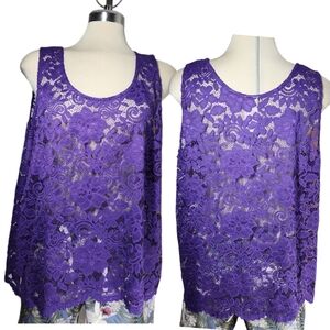 DEESSE Lingerie Luxury  Purple Lace Top Size 2X